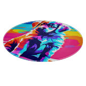 Rainbow Hued Dog Art Snijplank (Hoek)