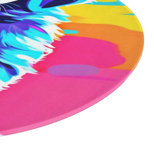 Rainbow Hued Dog Art Snijplank (Hoek)