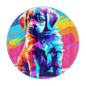 Rainbow Hued Dog Art Snijplank (Voorkant)