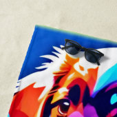 Rainbow Hued Dog Art Strandlaken (In situ)