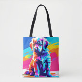 Rainbow Hued Dog Art Tote Bag (Voorkant)
