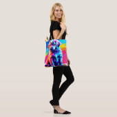 Rainbow Hued Dog Art Tote Bag (Op model)