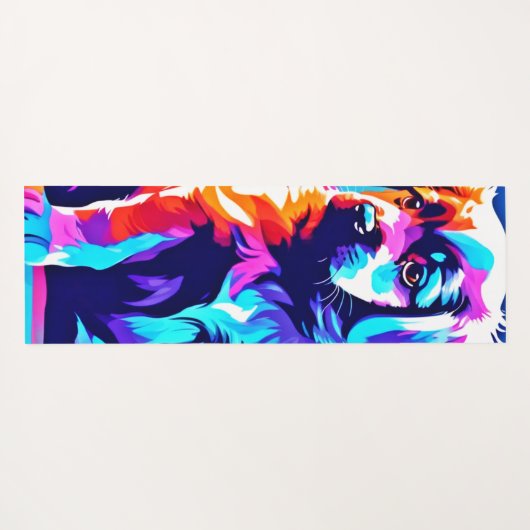 Rainbow Hued Dog Art Yogamat (Achterkant (horizontaal))