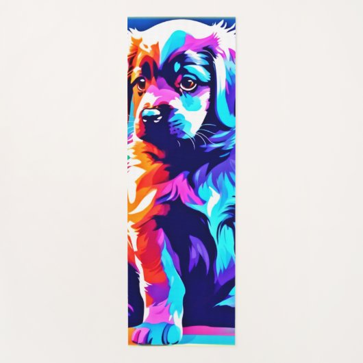 Rainbow Hued Dog Art Yogamat (Voorkant)