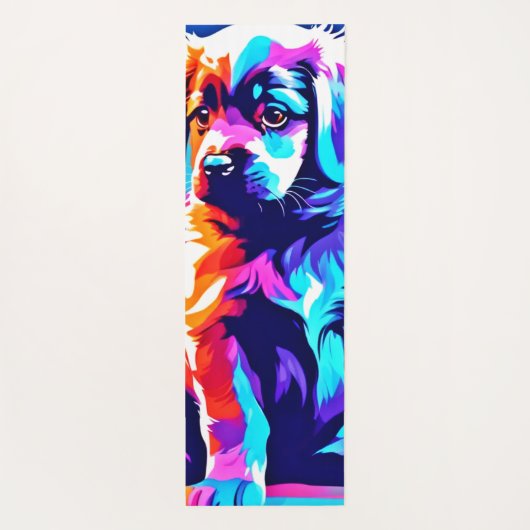 Rainbow Hued Dog Art Yogamat (Achterkant)