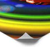 Rainbow Hues Abstracte goudvis Poster (Hoek)