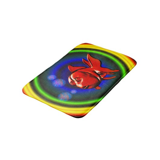 Rainbow Hues Schattige Abstract goudvis Badmat (Gekanteld)