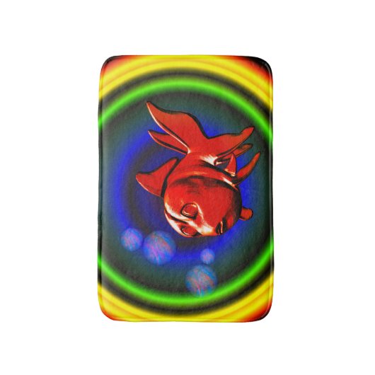 Rainbow Hues Schattige Abstract goudvis Badmat (Voorkant Verticaal)