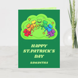 Rainbow Hugs St. Patrick’s Day Greeting Card Kaart