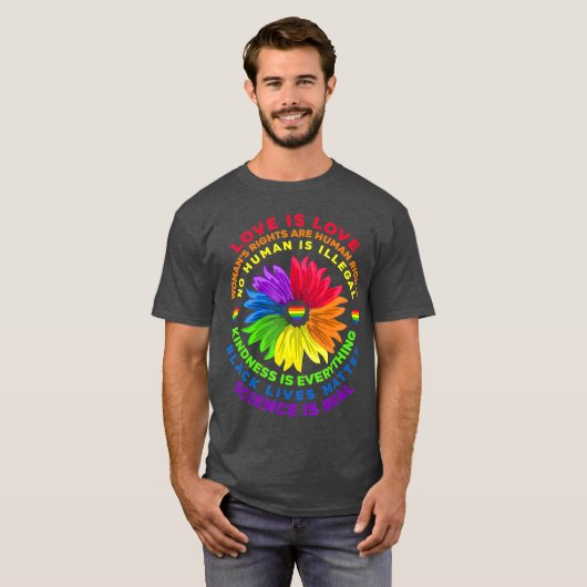Rainbow Human Black Lives Rights Science T-shirt (Voorkant volledig)