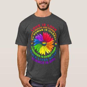 Rainbow Human Black Lives Rights Science T-shirt