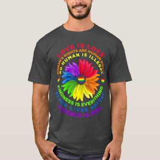 Rainbow Human Black Lives Rights Science T-shirt