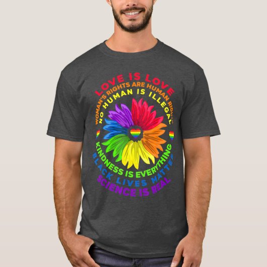 Rainbow Human Black Lives Rights Science T-shirt (Voorkant)