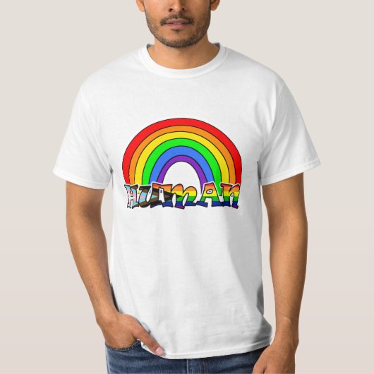 Rainbow Human LGBTQ+ T-Shirt (Voorkant)