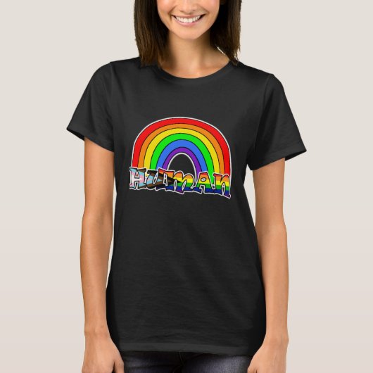 Rainbow Human LGBTQ+ T-Shirt (Voorkant)