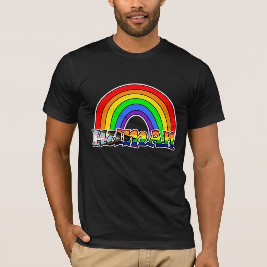 Rainbow Human LGBTQ+ T-Shirt (Voorkant)