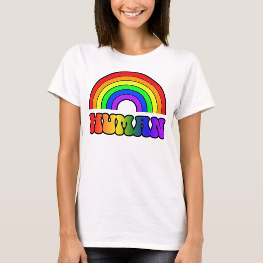 Rainbow Human Pride maand T-shirt (Voorkant)