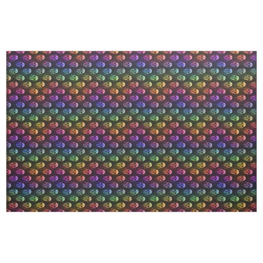 Rainbow Human Skulls Pattern Fabric Stof (Yard (91,4 cm))