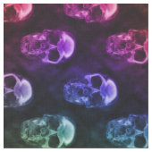 Rainbow Human Skulls Pattern Fabric Stof (Close Up)