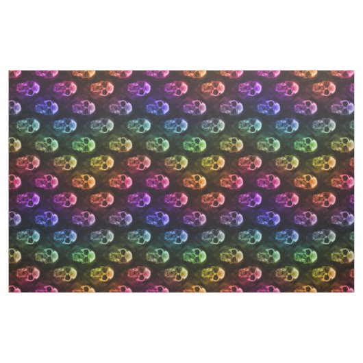 Rainbow Human Skulls Pattern Fabric Stof (Fat Quarter)