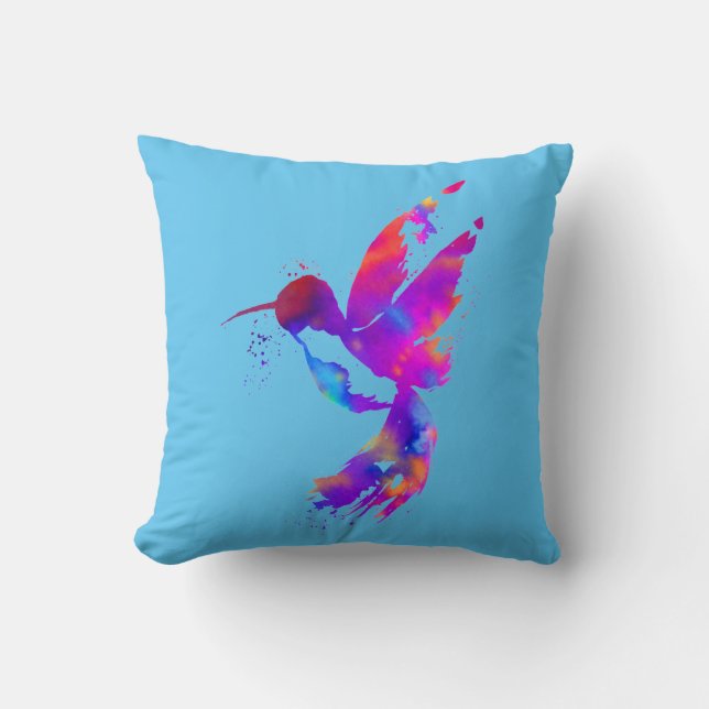 Rainbow Hummingbird Kussen (Voorkant)