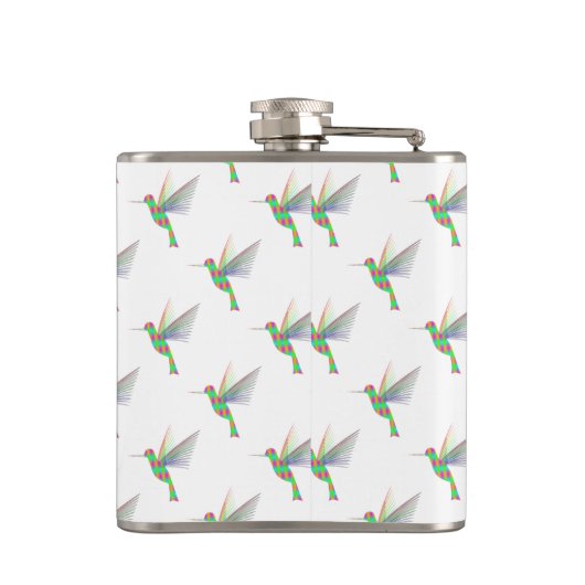 Rainbow Hummingbird Patroon Heupfles (Achterkant)