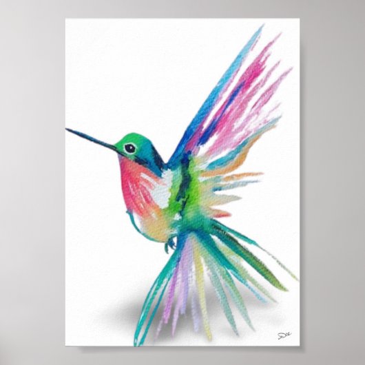 Rainbow Hummingbird Premium Canvas Poster (5x7) (Voorkant)