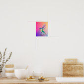 Rainbow Hummingbird Premium Canvas Poster (8x10) (Keuken)