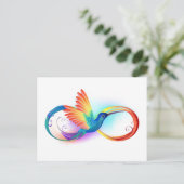 Rainbow Hummingbird with Infinity symbol Aankondigingskaart (Staand voorkant)
