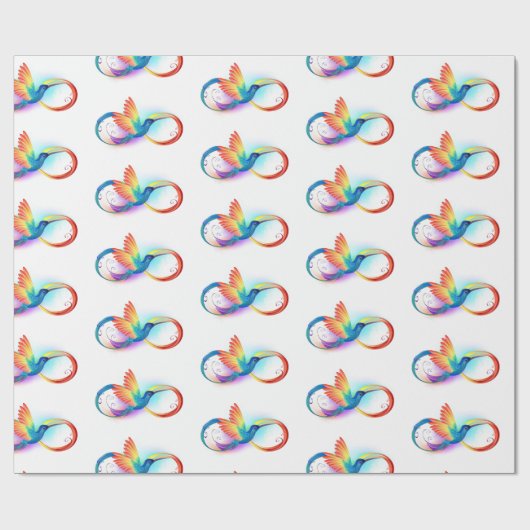 Rainbow Hummingbird with Infinity symbol Cadeaupapier (Vlak)