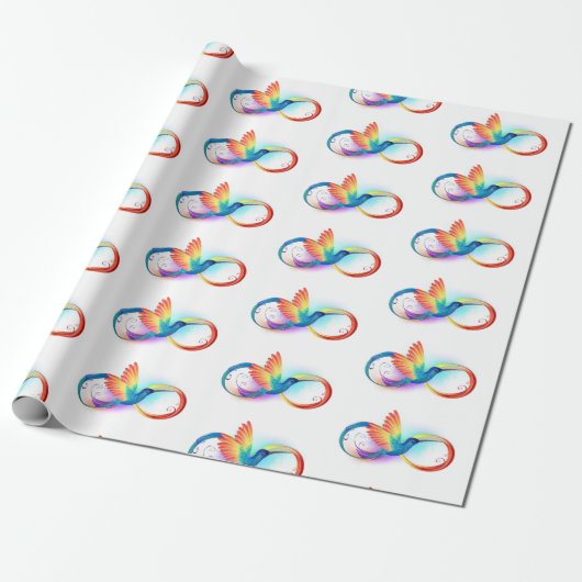 Rainbow Hummingbird with Infinity symbol Cadeaupapier (Uitgerold)
