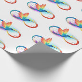 Rainbow Hummingbird with Infinity symbol Cadeaupapier (Hoek)