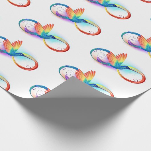 Rainbow Hummingbird with Infinity symbol Cadeaupapier (Hoek)
