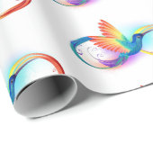 Rainbow Hummingbird with Infinity symbol Cadeaupapier (Rol Hoek)