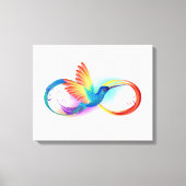 Rainbow Hummingbird with Infinity symbol Canvas Afdruk (Voorkant)