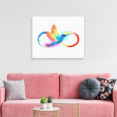 Rainbow Hummingbird with Infinity symbol Canvas Afdruk (Insitu (Woonkamer))