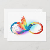 Rainbow Hummingbird with Infinity symbol Feestdagenkaart (Voorkant / Achterkant)