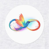 Rainbow Hummingbird with Infinity symbol Labels (Design 2)