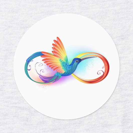 Rainbow Hummingbird with Infinity symbol Labels (Design 2)
