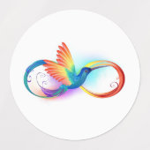 Rainbow Hummingbird with Infinity symbol Labels (Design 1)
