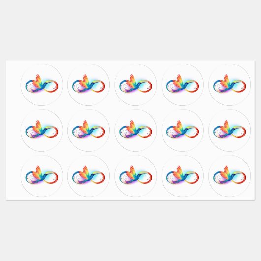 Rainbow Hummingbird with Infinity symbol Labels (Vel)
