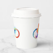 Rainbow Hummingbird with Infinity symbol Papieren Bekers (Links)