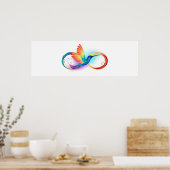 Rainbow Hummingbird with Infinity symbol Poster (Keuken)