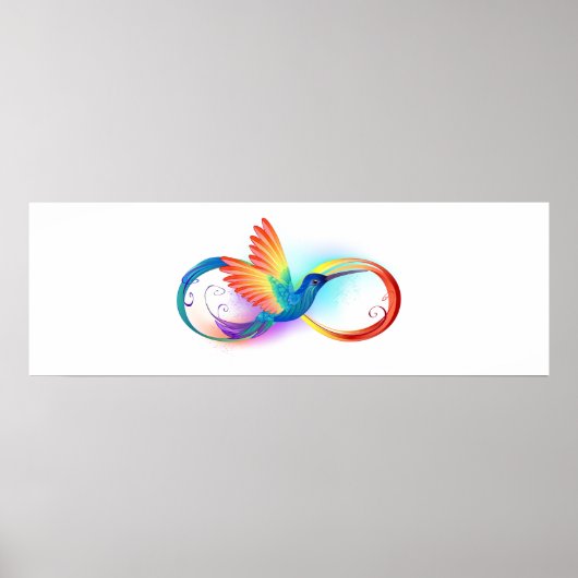 Rainbow Hummingbird with Infinity symbol Poster (Voorkant)