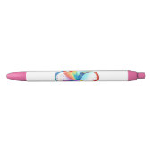 Rainbow Hummingbird with Infinity Symbool Zwarte Inkt Pen (Voorkant)