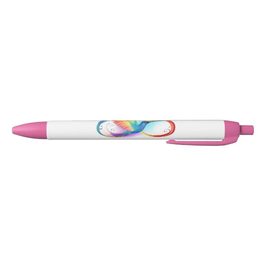 Rainbow Hummingbird with Infinity Symbool Zwarte Inkt Pen (Bodem)