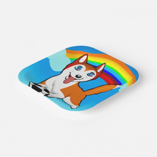 Rainbow Husky Papieren Bordje (Gebogen)