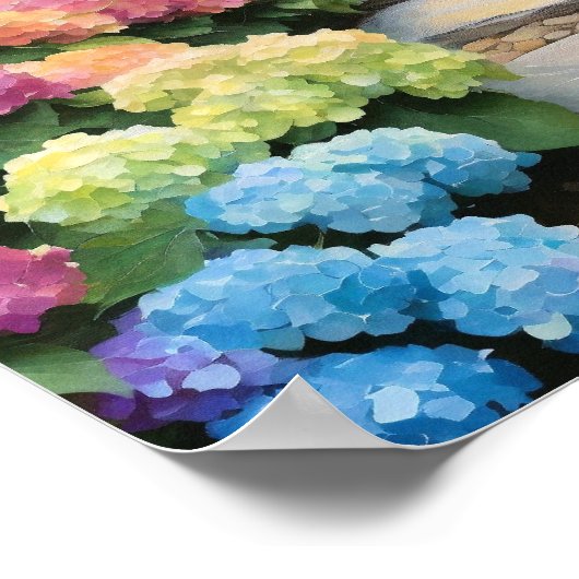 Rainbow Hydrangea Garden Path Poster (Hoek)