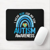 Rainbow I Draag Blue for My Son Autism Awareness Muismat (Met muis)