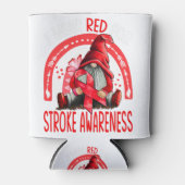 Rainbow I Draag Red Stroke Awareness Gnomen Blikjeskoeler (Voorkant)